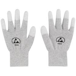 TRU COMPONENTS TC-12539840 ESD rukavice světle šedá vel. Oblečení: S Polyamidové vlákno, PU povlak 1 pár