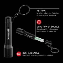 Ledlenser P3R kapesní svítilna, napájeno akumulátorem, na baterii, 200 lm, 8 h