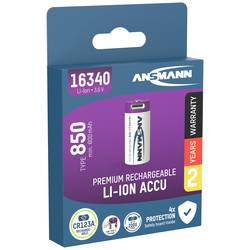 Ansmann 16340 USB-C® akumulátor 16340 Li-Ion 3.6 V 850 mAh 1 ks