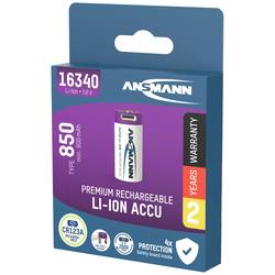 Ansmann 16340 USB-C® akumulátor 16340 Li-Ion 3.6 V 850 mAh 1 ks