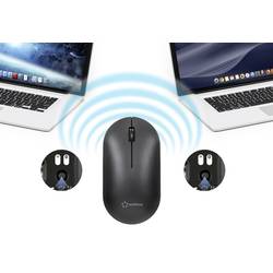 Renkforce RF-WM-200 optická myš, přenos bezdrátový, Bluetooth®, 3 tlačítko, 800 dpi, 1200 dpi, 1600 dpi, 2400 dpi, 4000 dpi, černá
