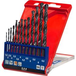 kwb 429040 HSS sada spirálových vrtáku do kovu 13dílná 1.5 mm, 2 mm, 3 mm, 3.2 mm, 3.5 mm, 4 mm, 4.2 mm, 4.5 mm, 5 mm DIN 338 válcová stopka 13 ks