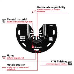 Einhell 708048 halbrund BIM, 88mm Bimetal ponorný pilový list 88 mm 1 ks