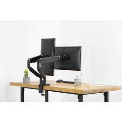Digitus DA-90395 držák na stůl pro monitor 2 Displej: (s) 38,1 cm (15) - 81,3 cm (32) černá otočný, nastavitelná výška, naklápěcí, otočný, nakláněcí