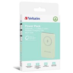 Verbatim Charge n Go Magnetic Wireless powerbanka Li-Pol, 5000 mAh, Rychlé nabíjení, Quick Charge 3.0, Power Delivery 3.0, Adaptivní rychlé nabíjení, USB-C®,
