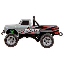 Amewi šedá komutátorový 1:64 RC model auta elektrický monster truck zadní 2WD (4x2) RtR 2,4 GHz vč. akumulátorů a kabelu k nabíjení, se světelným efektem