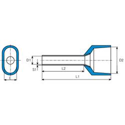 Vogt Verbindungstechnik 460509D dutinka 2.5 mm² částečná izolace modrá 100 ks