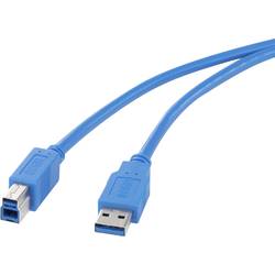 Renkforce USB kabel USB 3.2 Gen1 USB-A zástrčka, USB-B zástrčka 1.80 m modrá pozlacené kontakty RF-4260504