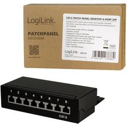 LogiLink NP0017B 8 portů patch panel CAT 6 1 U