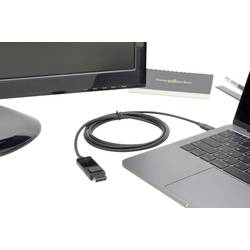 Digitus USB-C® / HDMI kabelový adaptér USB-C ® zástrčka, Zástrčka HDMI-A 2.00 m černá AK-300330-020-S stíněný, dvoužilový stíněný Kabel pro displeje USB-C®