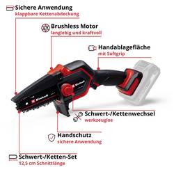 Einhell GE-PS 18/15 Li BL-Solo Power X-Change + Power X-Change PXC Starter Kit 18V 4Ah akumulátor Aku řetězová pila + akumulátor, vč. nabíječky délka čepele