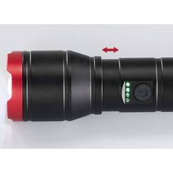 TOOLCRAFT TO-9927678 ruční svítilna nastavitelná, nastavitelná velikost bodu, s režimem stroboskopu, s USB rozhraním Li-Ion akumulátory nebo provoz na baterie