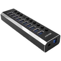 LINDY 43370 USB Hub 10 portů USB-A USB 3.0 5 GBit/s černá 43370