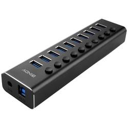 LINDY 43370 USB Hub 10 portů USB-A USB 3.0 5 GBit/s černá 43370