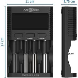 Ansmann Powerline 4 Ultra nabíječka akumulátorů NiCd, NiMH, Li-Ion AAA, AA, malé mono, velké mono, 10340 , 10350 , 10440, 10500 , 12500 , 12650 , 13500 , 13650
