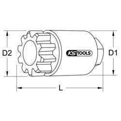 KS Tools 460.1395 1/2 motor s průtokem pro Volvo