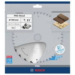 Bosch Accessories 2608837704 2608837704 tvrdokovový pilový kotouč 190 x 20 mm Počet zubů (na palec): 24 1 ks