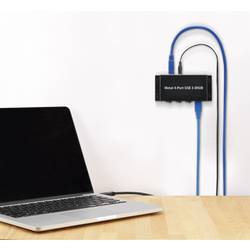 Renkforce RF-3955362 USB Hub 4 porty USB-A USB 3.0 5 GBit/s kovový ukazatel, lze spínat jednotlivě, pro montáž na zeď černá RF-3955362