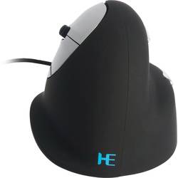 R-GO Tools RGOHELE optická ergonomická myš, přenos USB, 4 tlačítko, 1750 dpi, černá, stříbrná