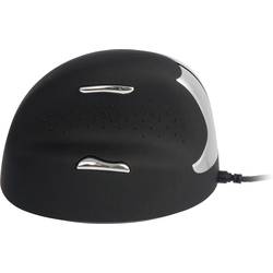 R-GO Tools RGOHELE optická ergonomická myš, přenos USB, 4 tlačítko, 1750 dpi, černá, stříbrná