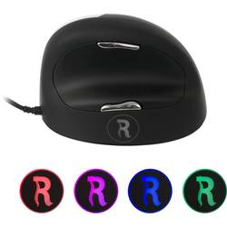R-GO Tools RGOHELA ergonomická myš USB optická černá, stříbrná 4 tlačítko 3500 dpi ergonomická