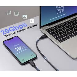 Renkforce USB kabel USB 3.2 Gen2x2 20 GBit/s USB-C ® zástrčka, USB-C ® zástrčka 1.00 m černá 4K UHD RF-6830468