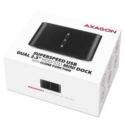 AXAGON ADSA-D25 USB 3.2 (Gen 1x1) SATA 6 Gb/s dokovací stanice pro pevný disk 2.5 palec s funkcí klonování
