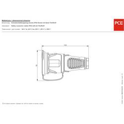 PCE 2521-sr zásuvka plnogumové , termoplast 250 V černá, červená IP54