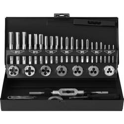 TOOLCRAFT TO-7015521 sada závitníků 32dílná ocel M3 x 0.50, M4 x 0.70, M5 x 0.80, M6 x 1, M8 x 1.25, M10 x 1.50, M12 x 1.75