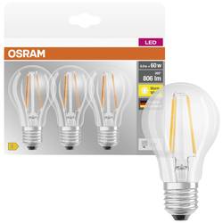 OSRAM HOMELIGHTING 4058075819290 LED Energetická třída (EEK2021) E (A - G) E27 klasická žárovka 7 W = 60 W teplá bílá (Ø x d) 60.0 mm x 105.0 mm 3 ks