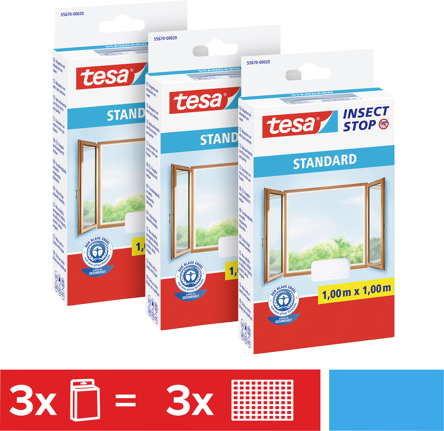 tesa STANDARD 55670-00500-00 síť proti hmyzu (š x v) 1000 mm x 1000 mm bílá 3 ks