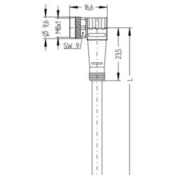 Escha AL-SWKP3P2-5/S370 upravený zástrčkový konektor pro senzory - aktory, 8045419, piny: 3, 5.00 m, 1 ks