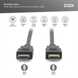 Digitus HDMI kabel Zástrčka HDMI-A, Zástrčka HDMI-A 2.00 m černá AK-330107-020-S 4K UHD, Audio Return Channel, pozlacené kontakty HDMI kabel