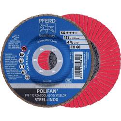PFERD TOOLS 67660615 PFF 115 CO-COOL 60 SG STEELOX vějířovitý brusný kotouč Průměr 115 mm Ø otvoru 22.23 mm Zrnitost 60 Slitina hliníku, Slitina na bázi niklu,