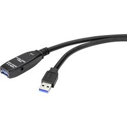 Renkforce USB kabel USB 3.2 Gen1 USB-A zástrčka, USB-A zásuvka 10.00 m černá RF-4598346