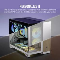 Corsair 2500X midi tower PC skříň bílá boční okno