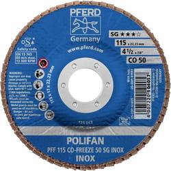 PFERD TOOLS 67611550 PFF 115 CO-FREEZE 50 SG INOX vějířovitý brusný kotouč Průměr 115 mm Ø otvoru 22.23 mm Zrnitost 50 Slitina na bázi niklu, Superslitiny na