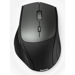 Hama optická ergonomická myš, přenos bezdrátový, 6 tlačítko, 2400 dpi, černá