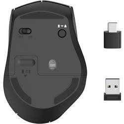 Hama optická ergonomická myš, přenos bezdrátový, 6 tlačítko, 2400 dpi, černá