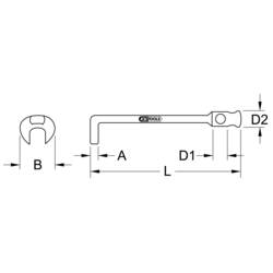 KS Tools 517.9158 Klínový klíč bez kolíku 24 mm