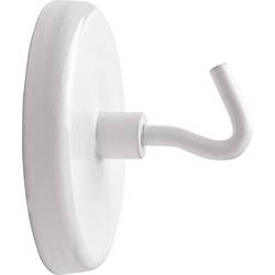 Maul magnet (Ø x v) 47 mm x 36 mm kulatý, s hákem bílá 5 ks 6159002