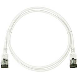 LogiLink CQ9021S RJ45 síťové kabely, propojovací kabely CAT 6A U/FTP 0.50 m bílá extrémně tenký , samozhášecí, flexibilní provedení, fóliové stínění, bez