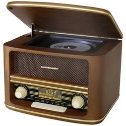 soundmaster NR961 NR961 stolní rádio, DAB+, FM, AUX, USB, CD, Bluetooth, vč. dálkového ovládání, hnědá