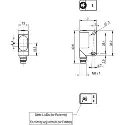 MD Micro Detectors QMRHD/0P-0F optický senzor, QMRHD/0P-0F, 10 - 30 V/DC, 1 ks