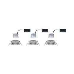 Paulmann 4064161242200 Nova vestavné svítidlo, LED, LED, 6 W, železo (kartáčované), sada 4 ks