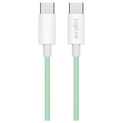 LogiLink Kabel USB-C USB 2.0 USB-C ® zástrčka 1.5 m zelená stíněný CU0348