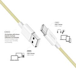 LogiLink Kabel USB-C USB 2.0 USB-A zástrčka, USB-C ® zástrčka 1 m žlutá látkový potah CU0333