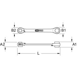 KS Tools 5.034.678 503.4678 Oboustranný ráčnový klíč s mini bity 1/4 (6,3 mm) 124.50 mm