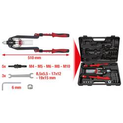 KS Tools 150.9630 Univerzální sada nýtovacích kleští, 17 ks