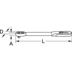 KS Tools 914.1220 914.1220 teleskopická přepínací ráčna 1/2 432 mm